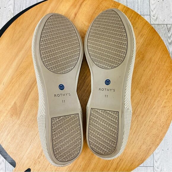 Rothy’s The Loafer Linen Double Stich Slip On Flats Shoe Tan 11 - Picture 7 of 11